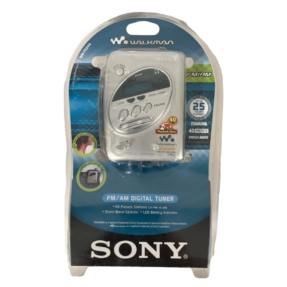 Sony Walkman WM-FX244 AM/FM Cassette Player Mega Bass Headphone Sealed Rare